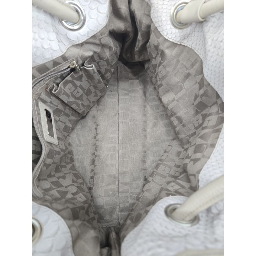 Furla logo light gray croc embossed genuine leather hobo shoulder bag Purse‎ - Picture 8 of 13